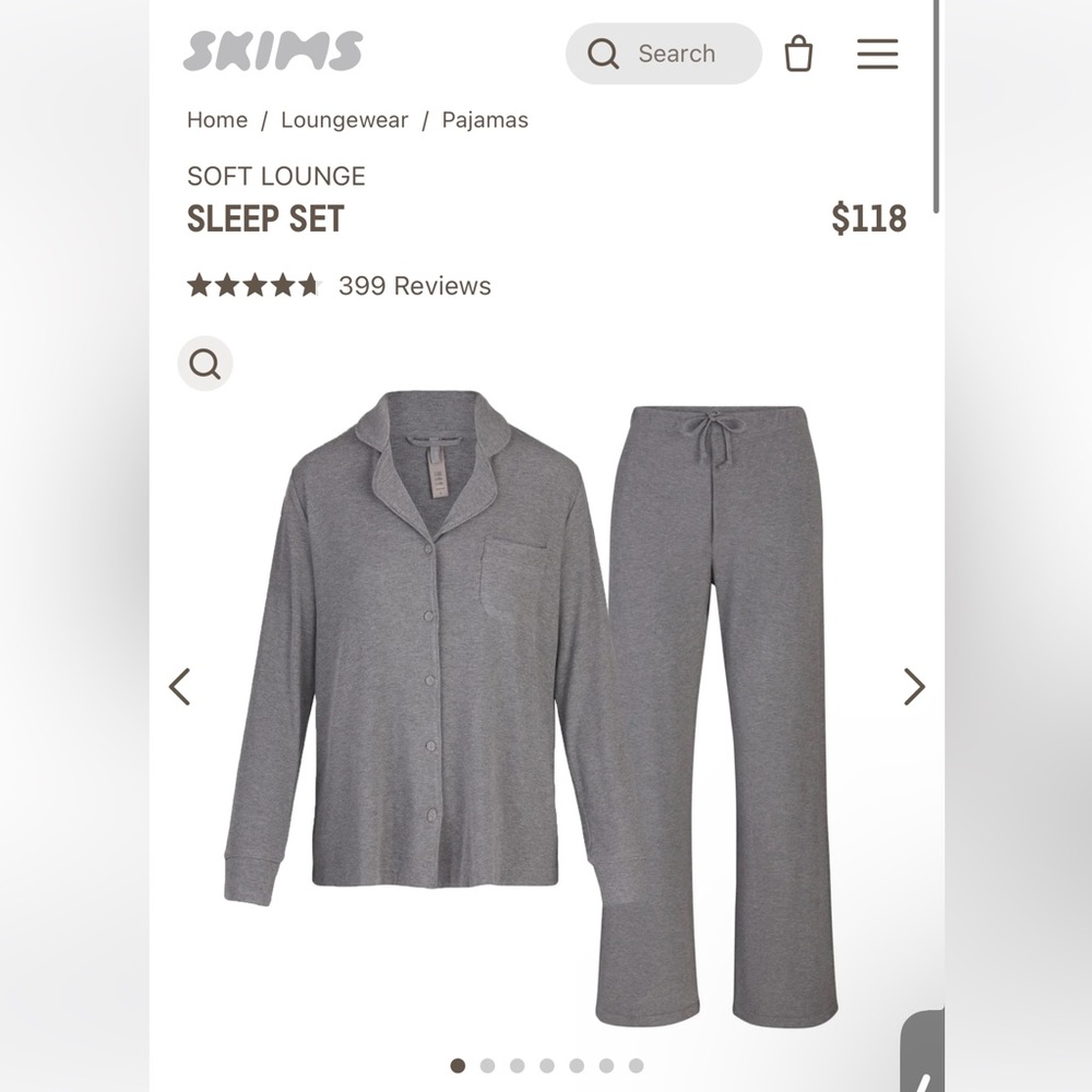 Skims soft lounge sleep set ☁️ INCLUDES BOTH TOP AND BOTTOMS (authentic)